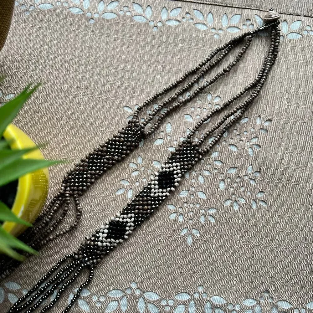 NWOT Real Simple Style Safari Tribal Beaded Bracelet & Necklace Matching Set